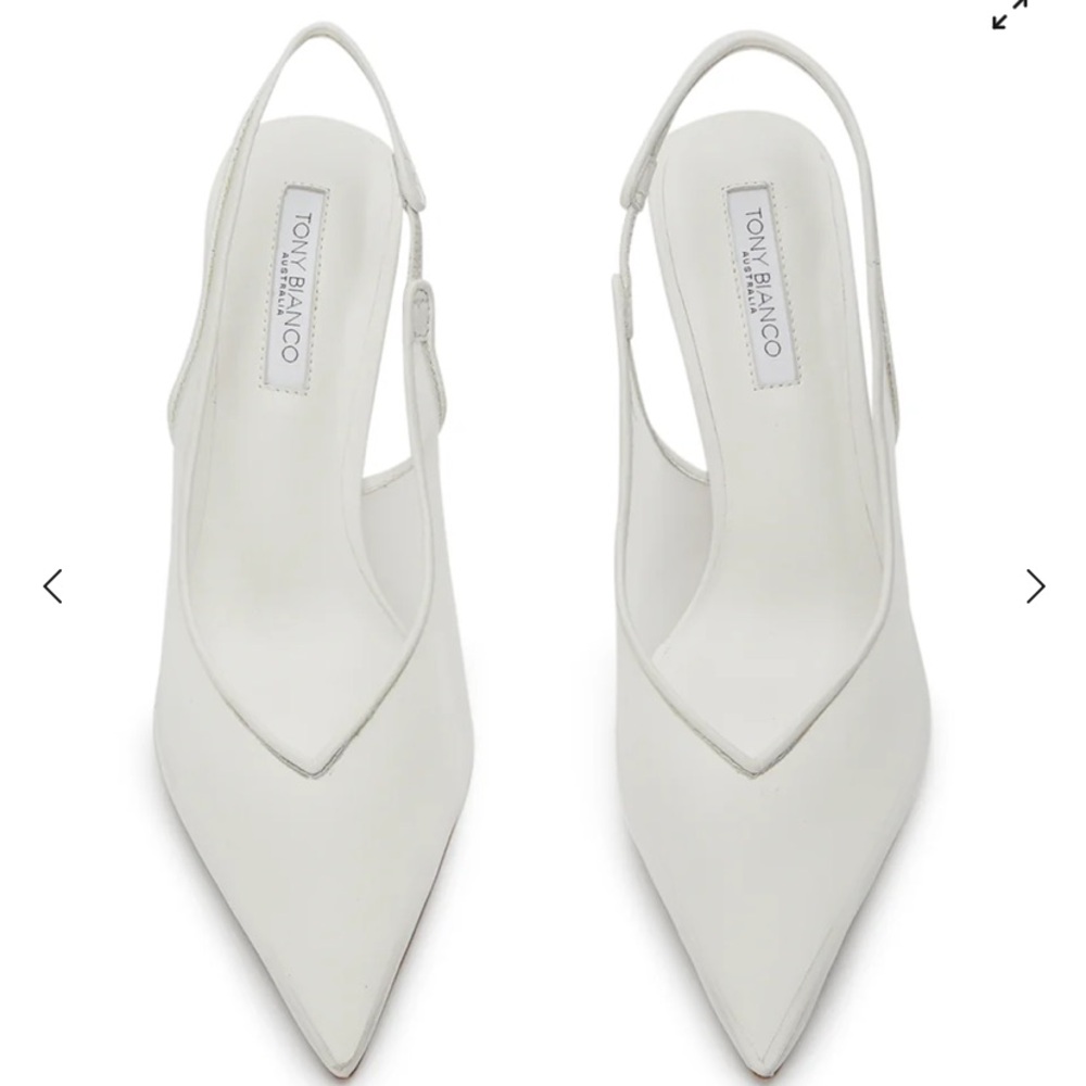 New Tony Bianco Breeze Slingback White Nylon Heel